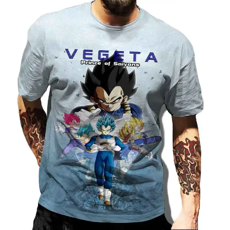 

Fashion Clothes Dragon- Balls T Shirts Anime Vegeta Tshirt Men's T-Shirt Classic Man Clothes Harajuku Graphic Printed Clothing