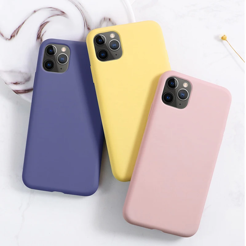 Чехол для Apple iPhone 11 Pro Max 6 S 7 8 P X XS MAX XR жидкий силиконовый тонкий Мягкий чехол iPhone11