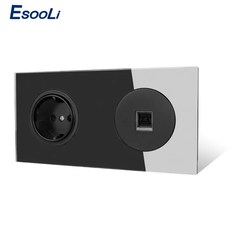 Esooli Хрустальная панель из закаленного стекла телефон телефонный разъем цвет