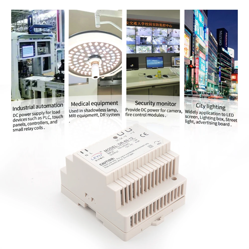 Блок питания DR 60 12 В 5 А AC DC din rail|din rail 12v|din power supply 12vdin |