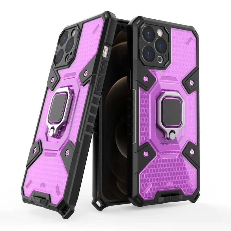 

Armor With Ring Vehicle Magnetic Bracket Phone Case For iPhone X XS XR 11 12 13 Pro Max Mini Anti-fall Heavy Protection Cover