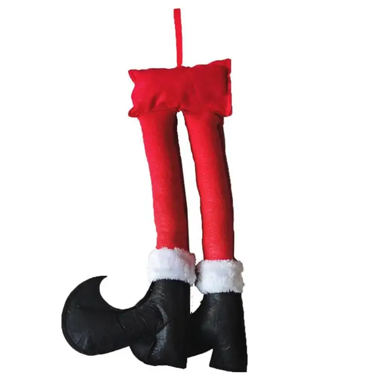 Christmas Santa Elf Legs Ornament Xmas Tree Decor Christmas Santa Elf Legs Feet Pendant Hanging For Car Boot