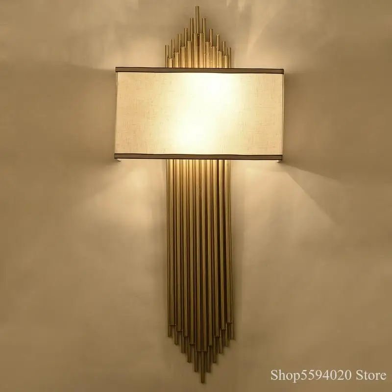 

New Chinese Led Wall Lamp Retro Iron Staircase Corridor Wall Lamp American Luxury Living Room Bedroom TV Wall Bedside Lights E14