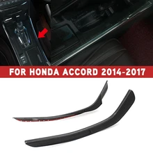 pcmos Carbon Fiber Inner Gear Shift Panel Stripe Cover Trim For Honda Accord 2014-2017 Interior Mouldings Stickers 2019 New Part