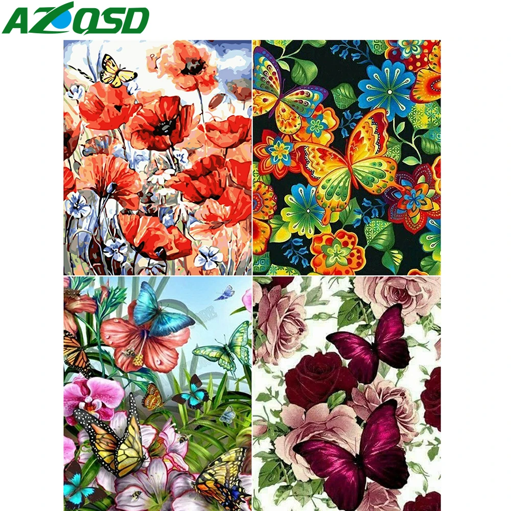 

AZQSD Paint By Numbers Butterfly Picture For Living Room Home Decoration Painting By Number Animal Canvas Kits Handmade Gift