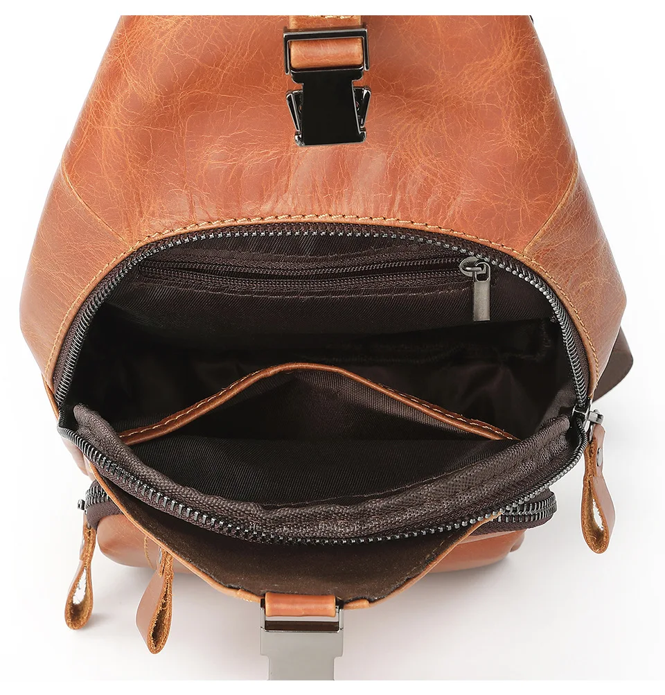 

Royal Bagger Chest Bags for Men Real Genuine Cow Leather Vintage Fashion Crossbody Shoulder Sling Bag Business Casual Retro Cool
