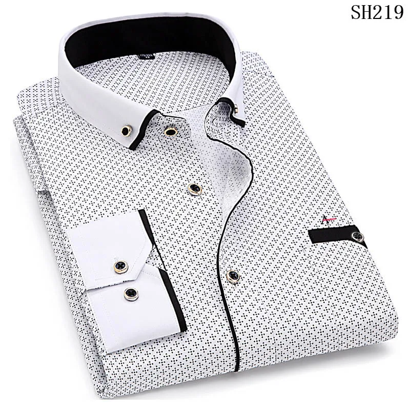 2021 Reserva Aramy  Men's Fashion Casual Long Sleeve Printed Shirt Slim Fit Men's Social Business Formal Shirt Brand Men's S