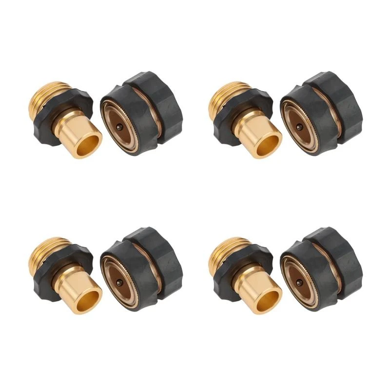 

4 комплекта в партии 3/4 дюймов Универсальный садовый шланг быстрого подключения комплект Медь покрытие шланг кран в комплект поставки входи...