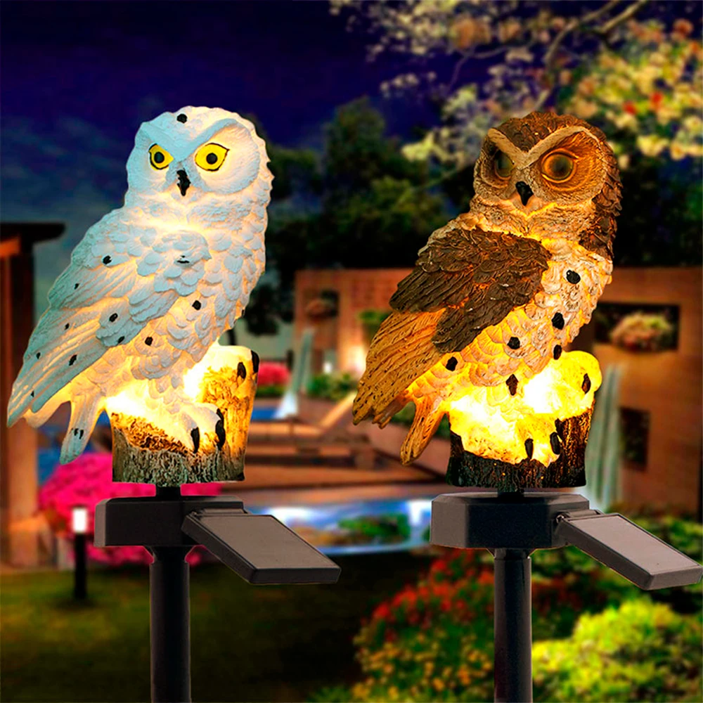 

Solar Powered Garden LED Lights Owl Animal Lawn Ornament Waterproof Lamp Unique Christmas Lights Outdoor Lawn Solar Lamps