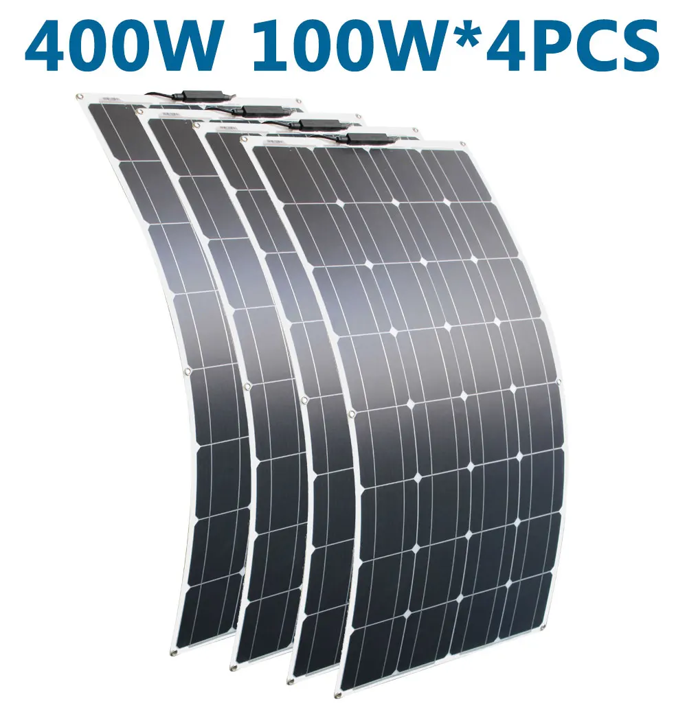 RG Гибкая солнечная панель 12V 100W Солнечная 400w пластинчатые элементы