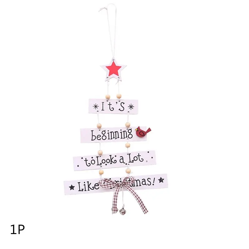 Multi Style Christmas Wooden Pendant Creative Wood Craft Ornaments DIY Chriatmas Tree Hanging Decoration Xmas Gift Supplies - Цвет: 1P-328-B01