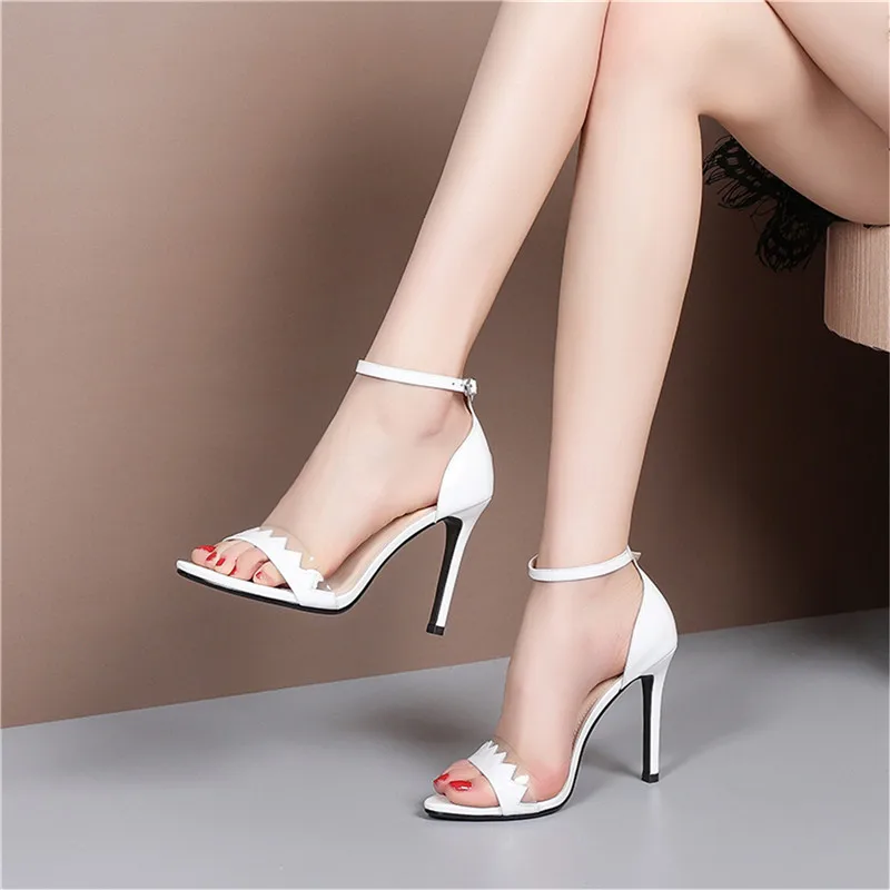 

VERCONAS Women Round Toe Thin Heels Genuine Leather Brand Design Top Quality Sandals High Heels Working Shoes Sweet Shoes Woman