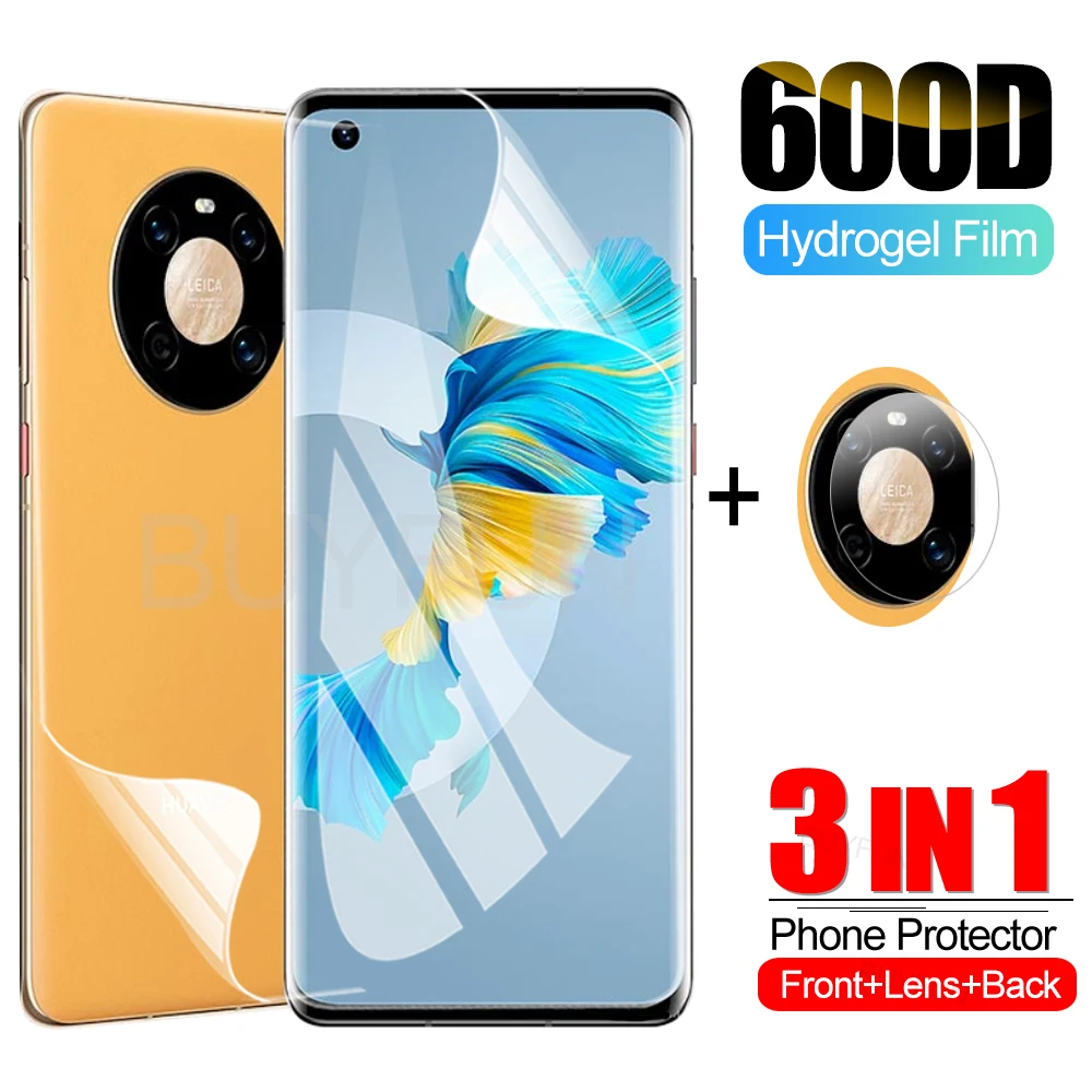 

3-in-1 Hydrogel Film For Huawei Mate 40 Screen Protector Camera Protective Glass For huawei mate 40 pro plus screen Lens film