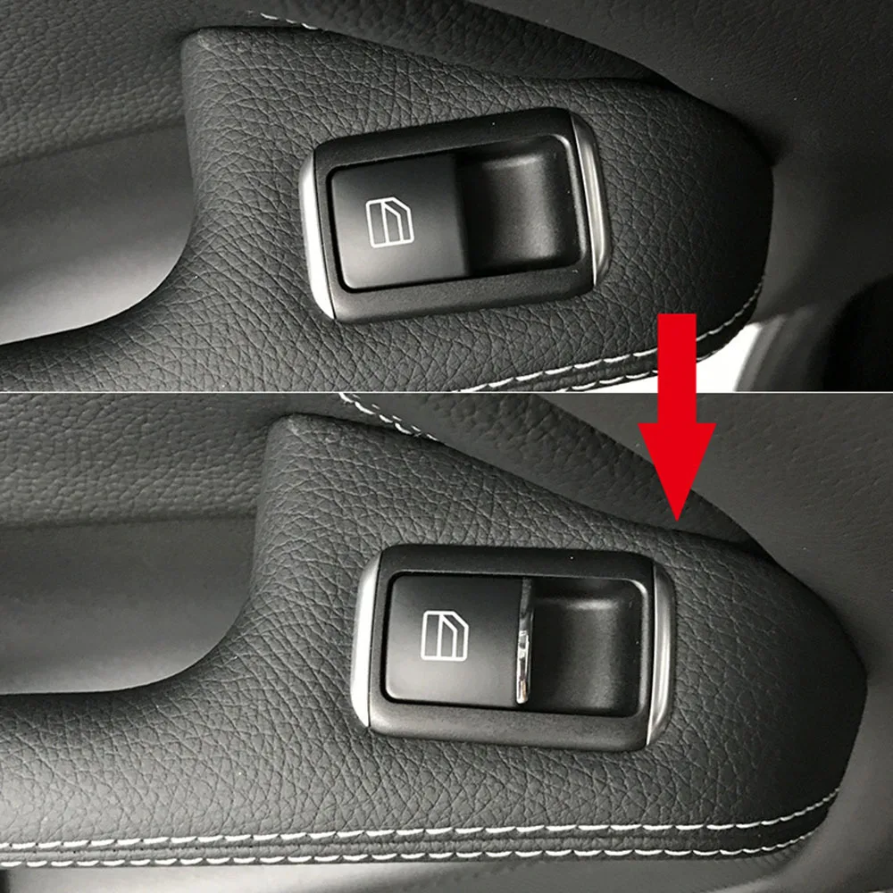 Наклейки на кнопки подъема хромированная накладка ABS для Mercedes Benz E W212 C W204 GLK X204 ML GL