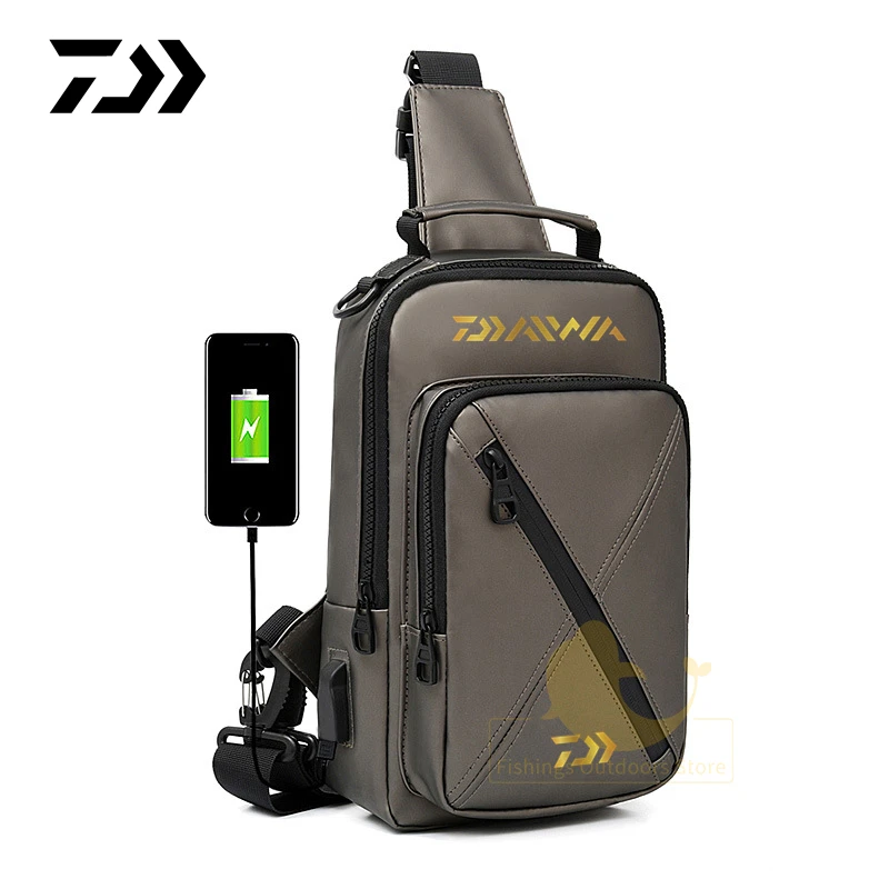 

Нагрудная сумка для спорта на открытом воздухе, мужская сумка-мессенджер, прогулочная сумка через плечо с USB-зарядкой, водонепроницаемый мн...