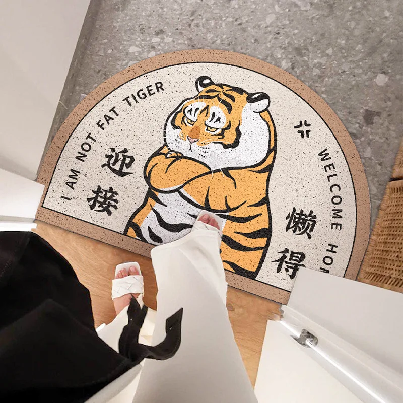 CCTM Doormat Carpet Home Cute Tiger PVC Silk Loop Floor Entrance Mats Living Room Bedroom Bathroom Non-Slip Door | Дом и сад