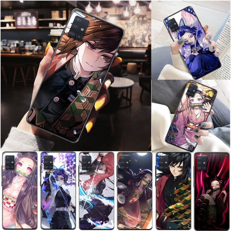

Demon Slayer Kamado Nezuko Kimetsu No Yaiba Agatsuma Zenitsu Kamado Tanjirou Phone Case For Samsung Galaxy A51 A71 4G 5G Cases