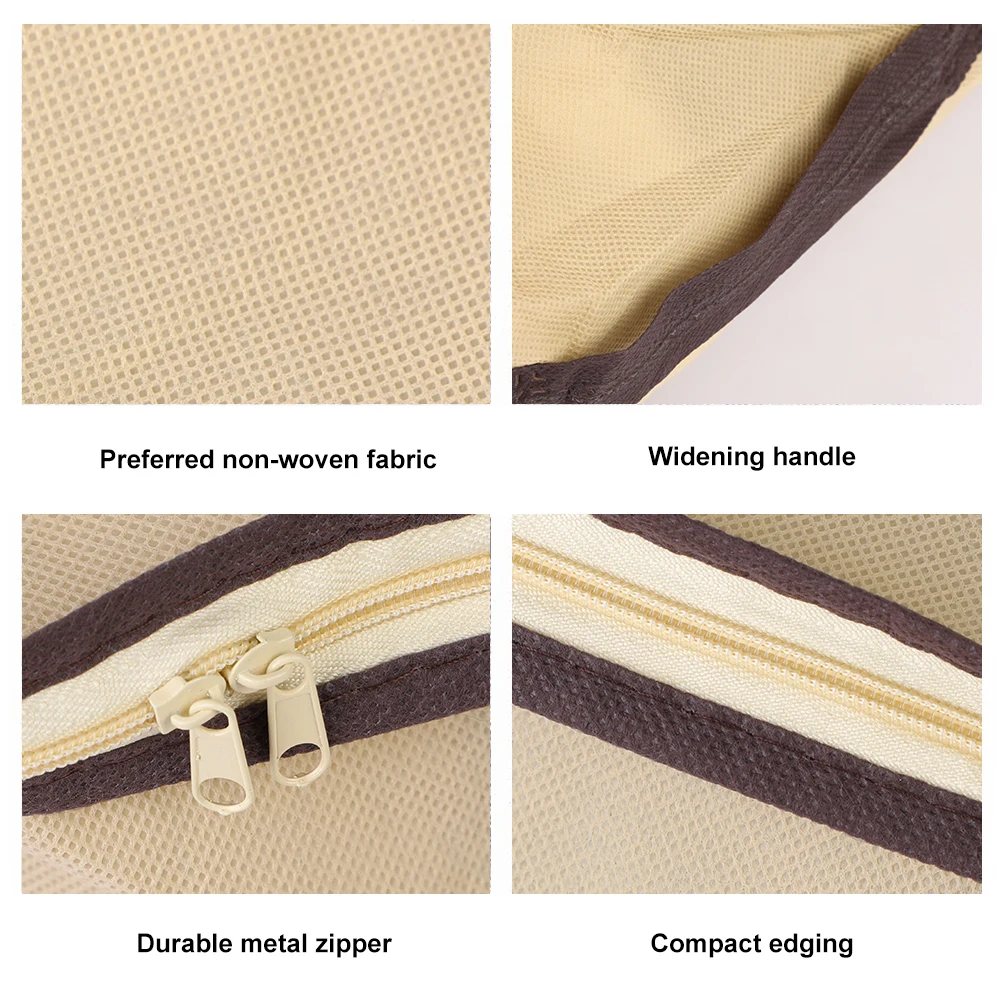

Non Woven Fabric Storage Box Folding Storage Bag Clear Window Zipper Organizer with Handle YB090M13