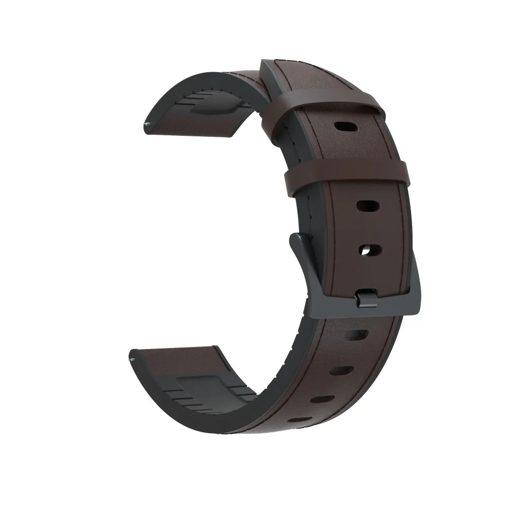 22 мм силиконовый+ кожаный ремешок для часов Ремешок для samsung gear S3/Для huawei Watch GT GT2/Amazfit GTR 47 мм умный ремешок