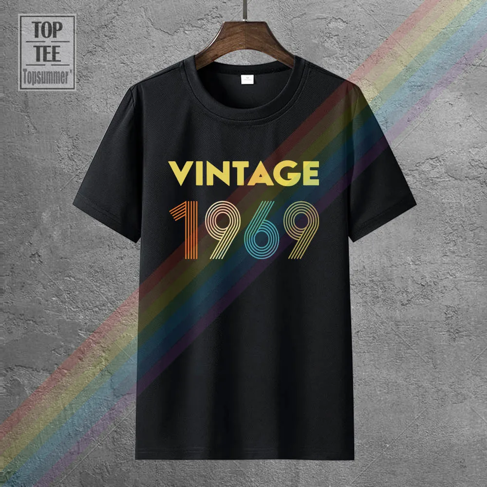 

Vintage 1969 Fun 52Nd Birthday Gift Tee-Shirt Rock Hippie T Shirt Goth Gothic Men'S Summer Streetwear T Shirts Emo Punk Tshirts