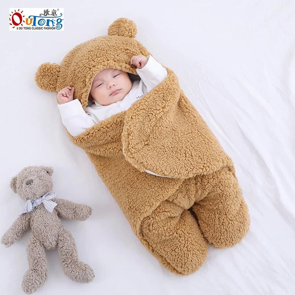 

Outong Newborn Baby Sleeping Bag Boys Winter Jumpsuit Kids Cute Girls Sleepwear Soft Baby Wrap Blankets Envelope For 0-9 Months