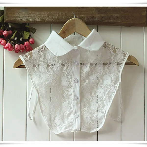 Женская рубашка ложный воротник винтажная Съемная кружевная блузка с лацканами