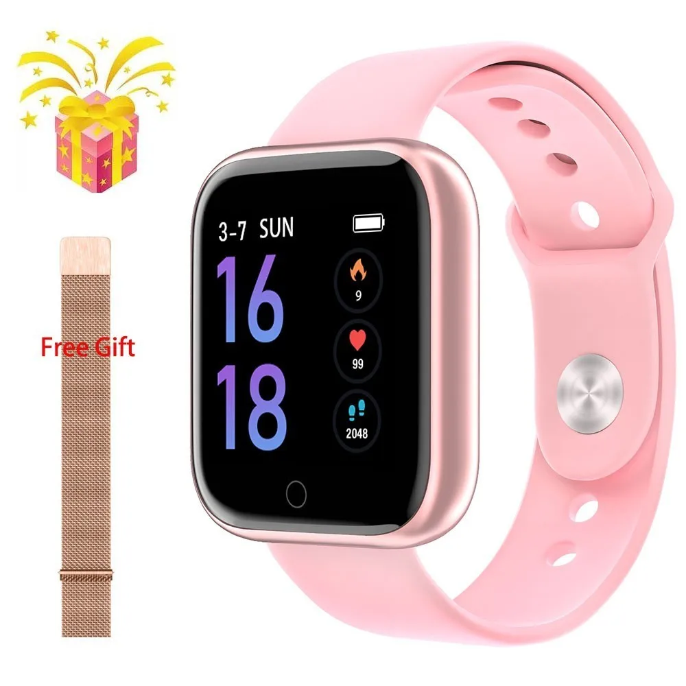 pink gold steel Женские Смарт-часы мужские IP68 Водонепроницаемые спортивные фитнес-часы для занятий спортом умные часы из сплава против P68 P70 браслет - Цвет: pink gold steel