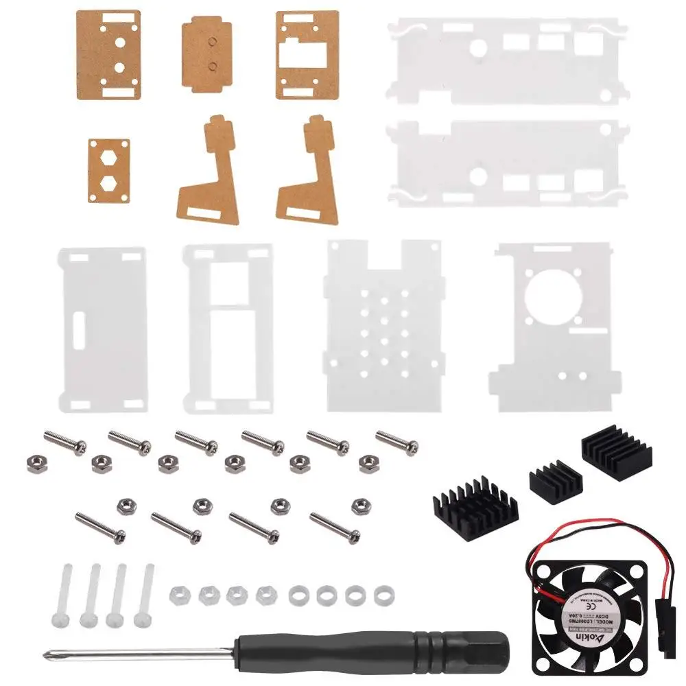 Чехол для Raspberry Pi 4 B с радиатором установки камеры + держатель вентилятор