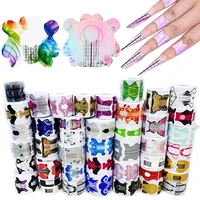 100 pcslot french nail form tips nail extension art tools 24 designs acrylic curve false nails art diy guide forms manicure set