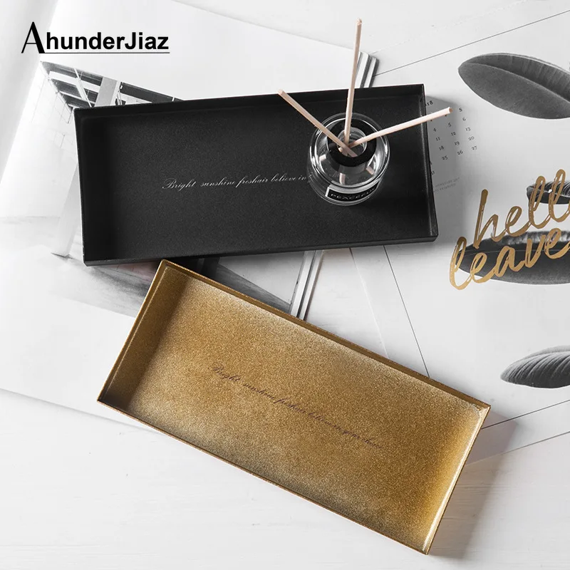 

European Metal Tray Desktop Dressing Table Storage Tray Living Room Bedroom Desktop Storage Crafts Ornaments Home Decoration