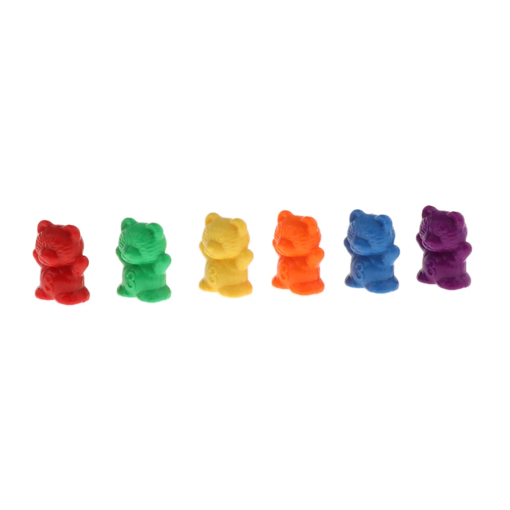 

60x Montessori Bear Counters 6 Colors Early Preschool Education Fun Toys