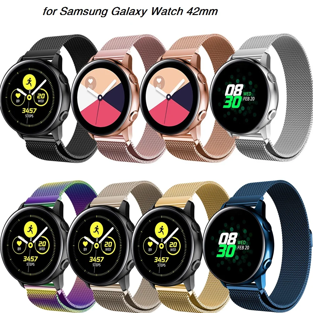 20 мм Миланская Петля из нержавеющей стали ремешок для Samsung Galaxy Watch 42 Браслет