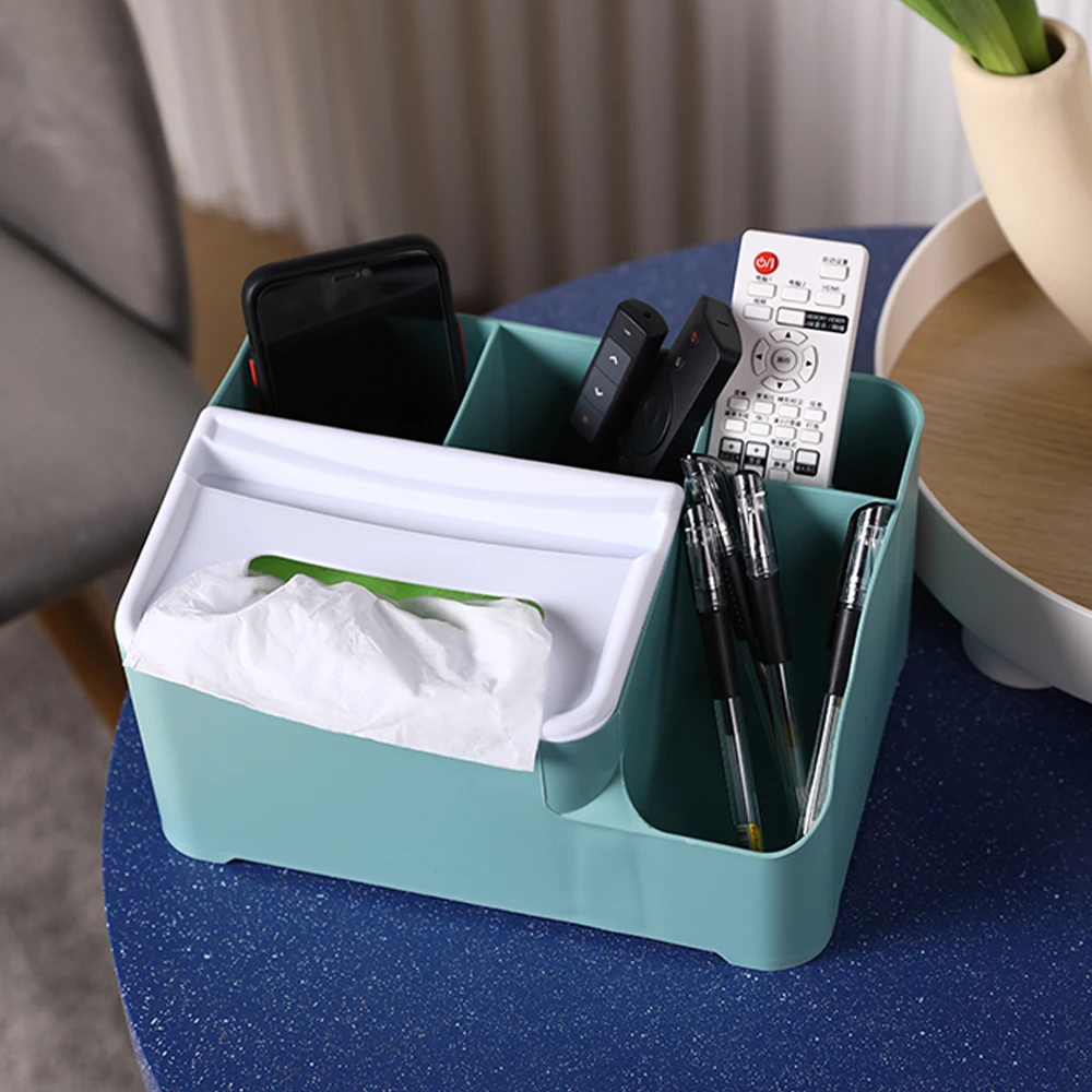 

Multifunctional Tissue Box Storage Boxes Home Office Storage Tissue Holder Living Room Remote Table Paper Case