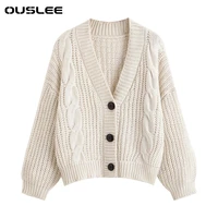 OUSLEE Cardigan Sweater Women Spring Autumn Casual Long Sleeve Button Knitted Sweaters Coat Femme Winter Warm Cardigan Sweaters