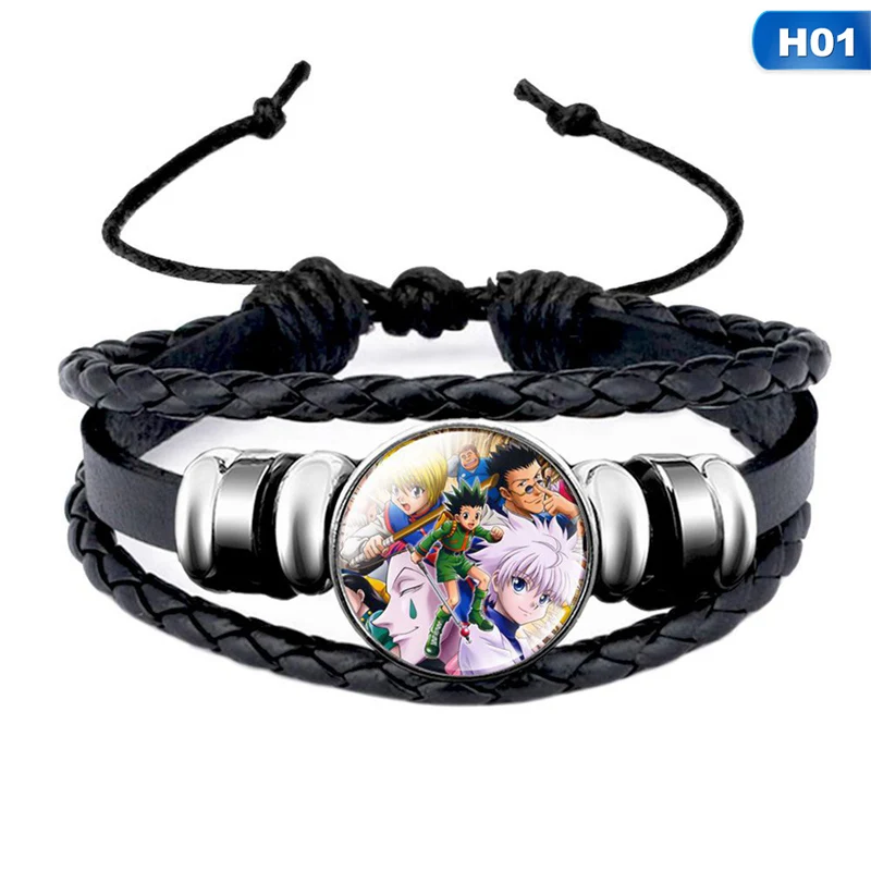 

2020 New Fashion Anime Hunter Hunter Cosplay Costume Props Time Gem Bracelet PU Glass Wristband Jewelry Gifts
