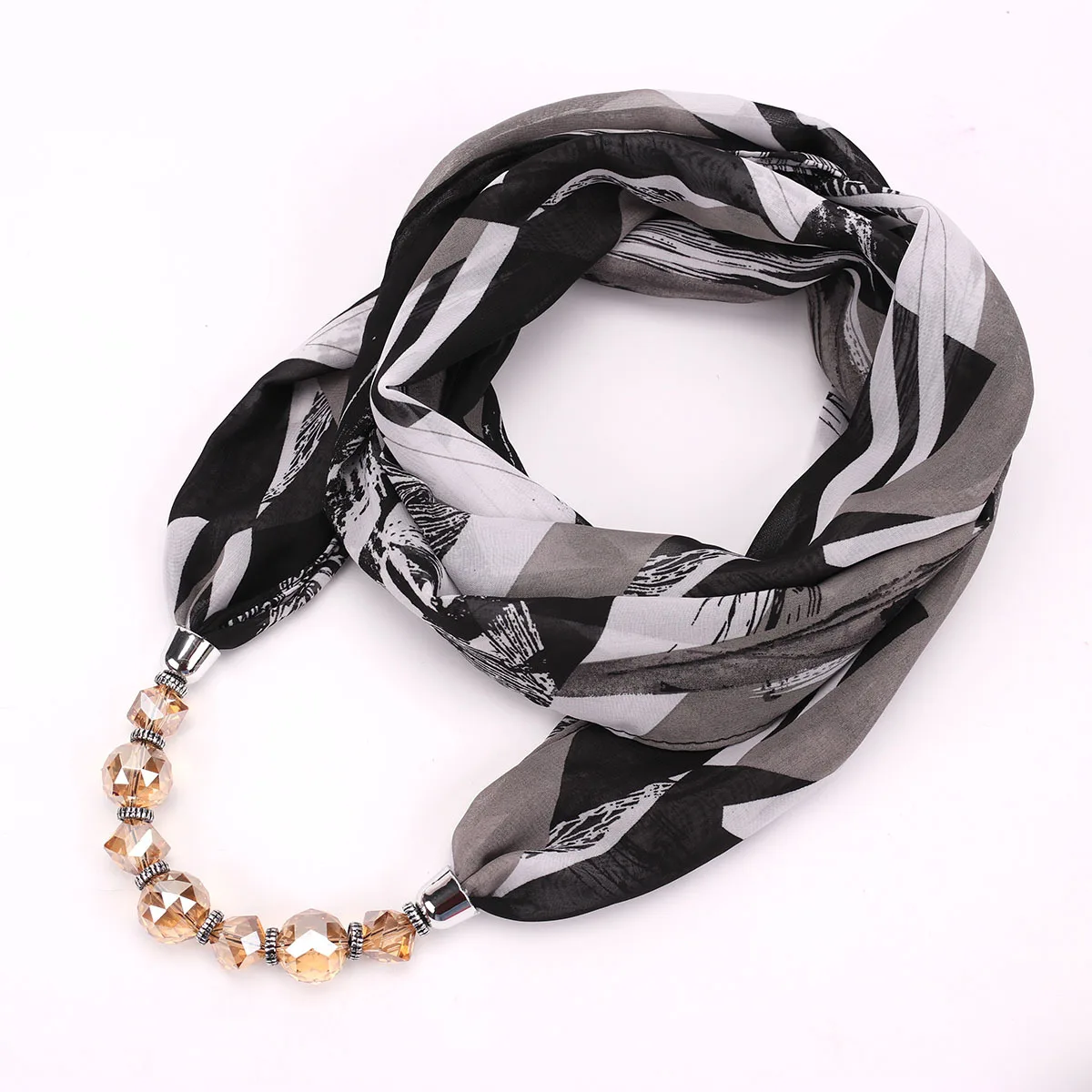 НОВЫЕ геометрические бусы ожерелья шифоновое массивное ожерелье шарф с