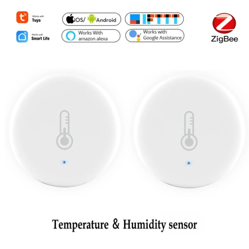 

1/4pcs Tuya ZigBee Smart Temperature And Humidity Sensor Work With Alexa Google Home Smart Life App Wireless Gateway Hub Control