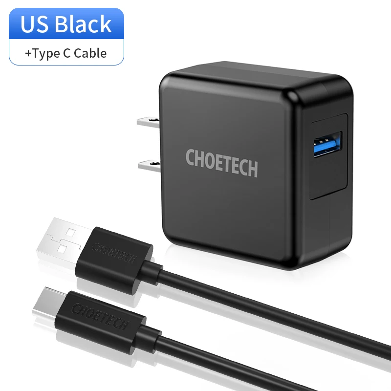 USAC CHOETECH Быстрая зарядка 3,0 18 Вт USB настенное зарядное устройство для iPhone XR XS X 8 8 Plus зарядное устройство для мобильного телефона для samsung Galaxy S9 Plus Note8 - Тип штекера: USAC