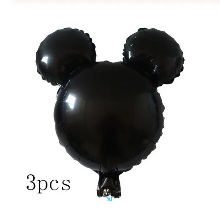 3pcs mini black Большой красный черный Микки Минни фольгированные шары мультфильм день рождения украшения надувной Гелиевый шар Дети Классические игрушки подарок - Цвет: 3pcs mini black
