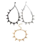 Чокеры с заклепками, панк-гот, материал CCB ручной работы, ожерелье-чокер с Шипами Ожерелье из заклепок Rock Чокеры в готическом стиле, Черное золото, серебристый цвет