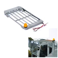 RC Hydraulic Excavator Toys Cab Roof Steel Guard Net & Spot Lights Set For 1:14 Model LESU RD-A0006 DIY Accessories
