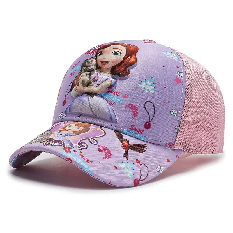 

Disney Frozen Baseball Cap 3D Pink Princess Anime Cartoon Sun Protection Cap Kids Boy Girl Caps Adjustable