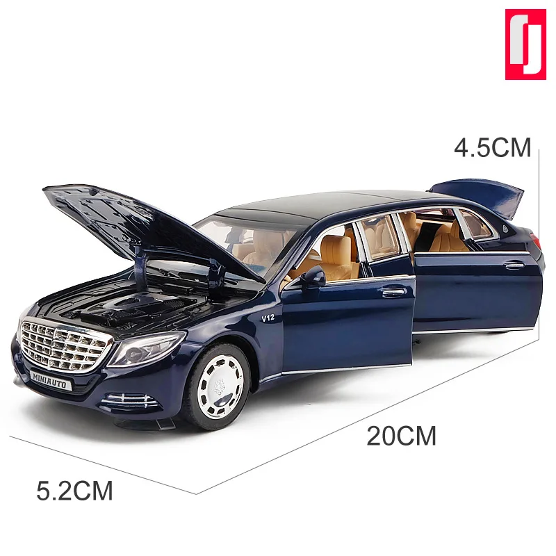 1:32 металлический игрушечный автомобиль модель Maybach S650 брелок для автомобильных ключей, Diecasts Автомобили со звуковым светильник оттягиваемая назад машина хранения детских игрушек для детей Подарки - Цвет: no box