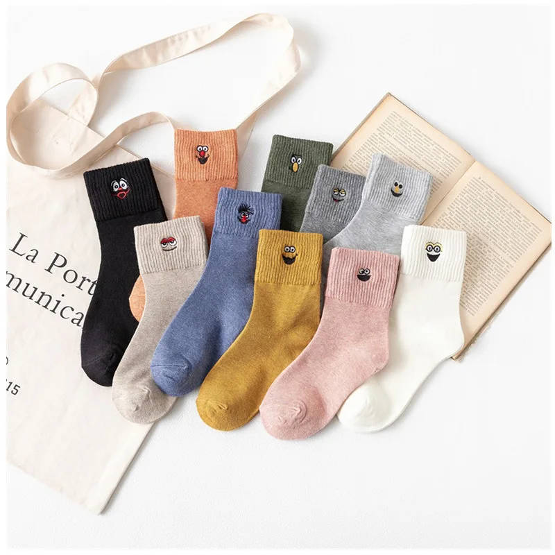 1 пара женские хлопковые носки с вышивкой|Носки| |