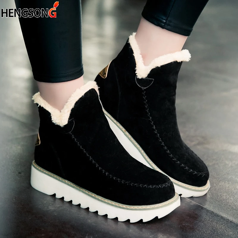 

Женские ботинки с круглым носком, черные, бежевые или коричневые ботильоны на плюшевой подкладке, размеры 34-43, для осени и зимы