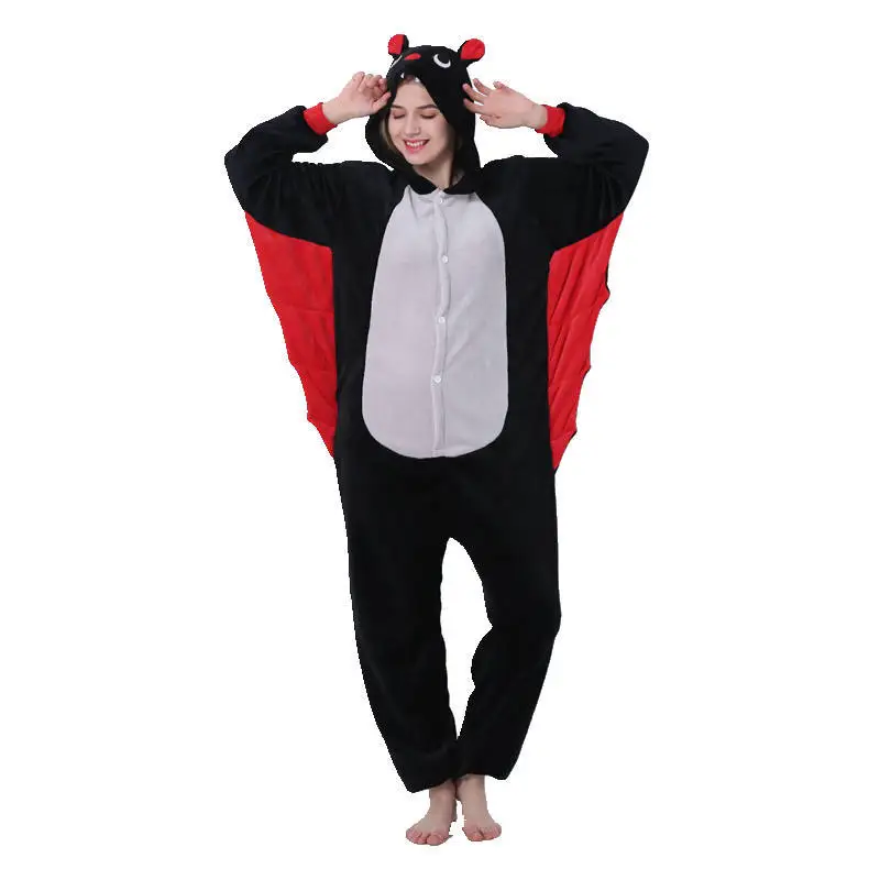 Unisex Kigurumi Adults Animal Pajamas Anime Onesie Bat Flannel Cartoon Cute Warm Cosplay Sleepwear