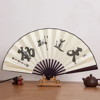 1pcs vintage bamboo fan chinese style folding silk cloth craft fan wedding dance party hand fan home decoration