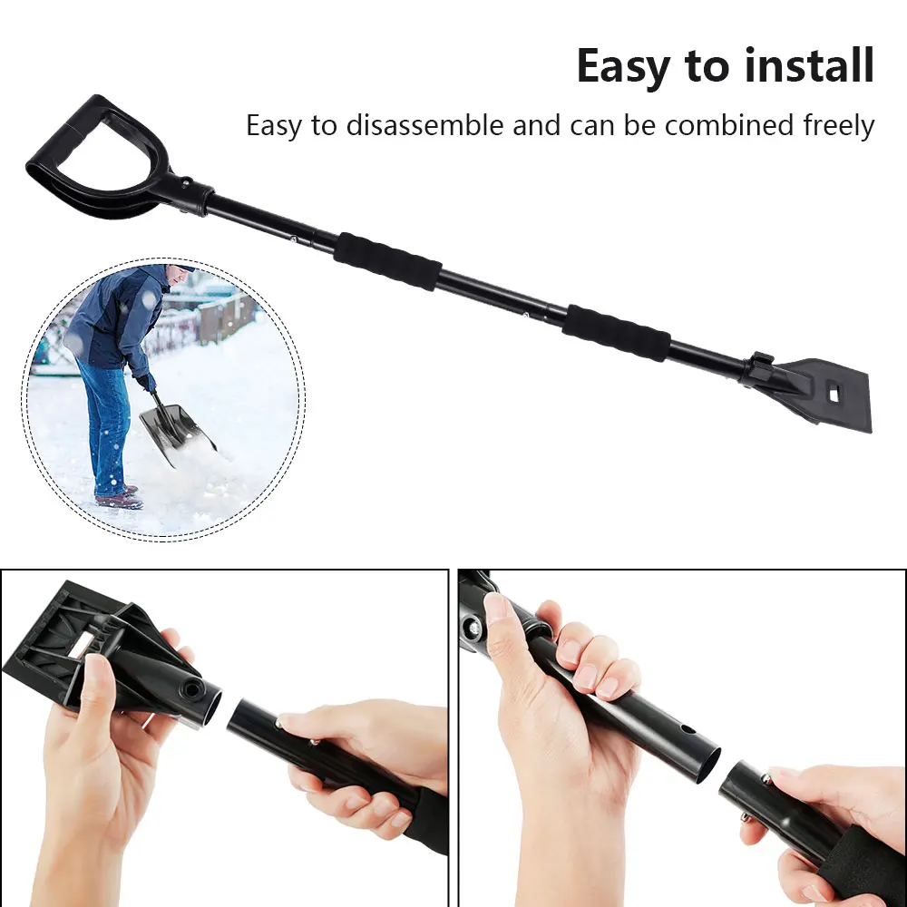 

3 in 1 Portable Car snow shovel Extendable PP Snow Shovel Ice Scraper Water Snow Brush Frost Windshield Cleaner Winter Tool