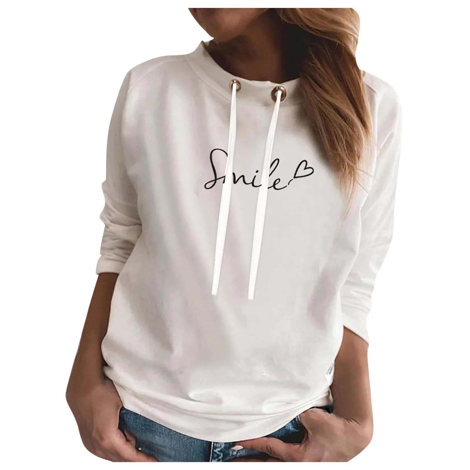 

Свитшот женский оверсайз с длинным рукавом и надписью