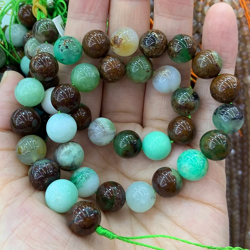 Бусины из натурального камня хризопаза 15 дюймов круглые свободные бусины сделай